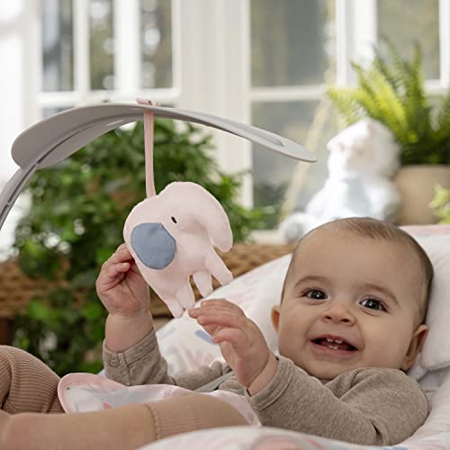 Ingenuity Keep Cozy 3 en 1 Grow with Me Asiento vibratorio para bebé y balancín para bebés a niños pequeños, vibraciones y barra de juguetes, 0-30 meses hasta 40 lbs (Ráfaga rosa)