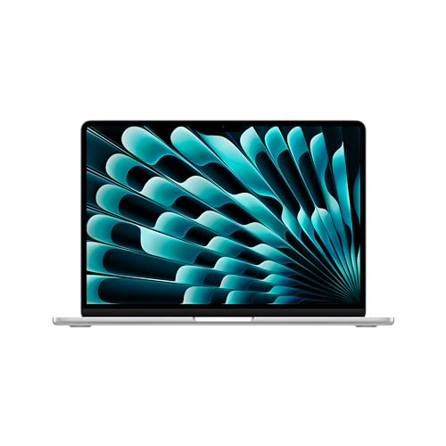 Computadora portátil Apple MacBook Air 2024 de 13 pulgadas con chip M3: pantalla Liquid Retina de 13,6 pulgadas, memoria unificada de 8 GB, almacenamiento SSD de 256 GB, teclado retroiluminado, cámara FaceTime HD de 1080p, Touch ID; Plata