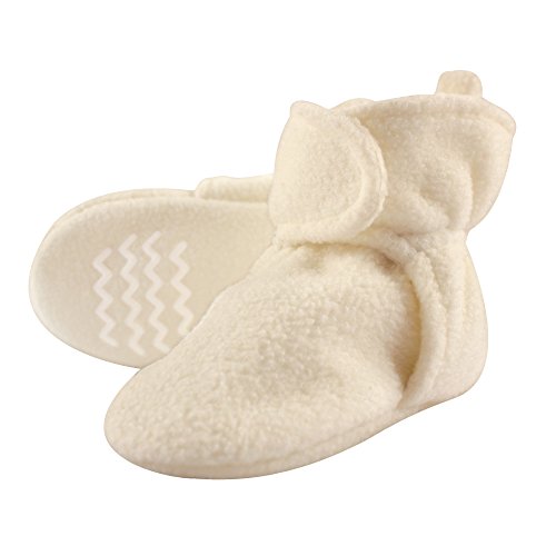 Hudson Baby Unisex-Baby Cozy Fleece Booties Slipper Sock, Cream, 6-12 Months