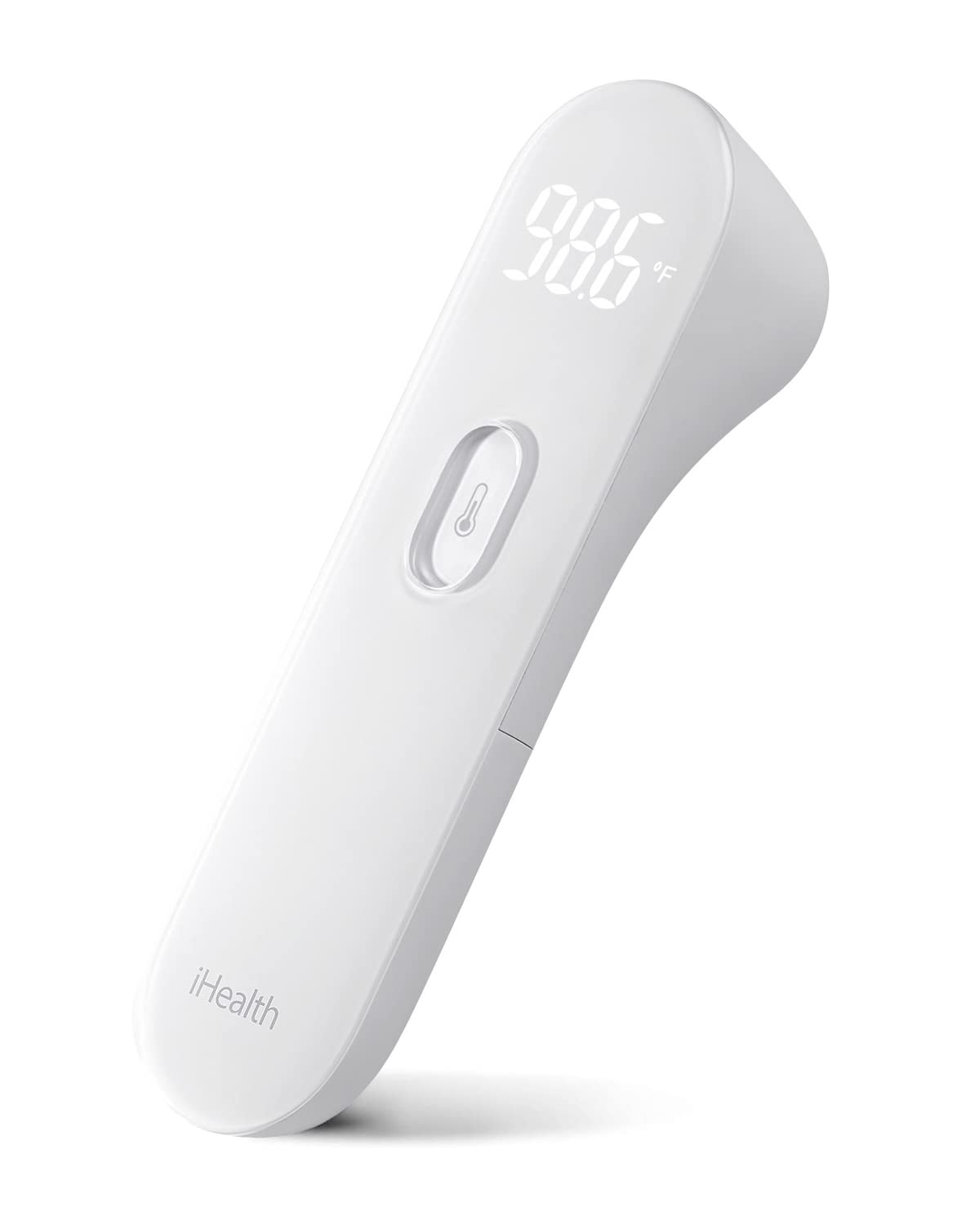 Termómetro de frente sin contacto iHealth, termómetro digital infrarrojo para adultos y niños, termómetro para bebé sin contacto, 3 sensores ultrasensibles, dígitos LED grandes, retroalimentación de vibración silenciosa, sin contacto