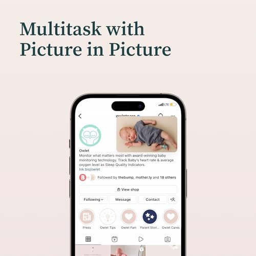 Monitor inteligente para bebés Owlet® Dream Duo: Dream Sock® aprobado por la FDA más Owlet Cam: rastrea y notifica la frecuencia del pulso y el oxígeno mientras ve al bebé en video WiFi HD de 1080p - Menta