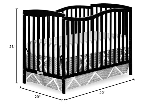 Dream On Me Chelsea 5-In-1 Convertible Crib In Black, JPMA Certified