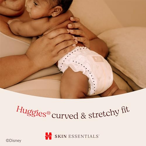 Huggies Size Newborn Diapers, Skin Essentials Baby Diapers, Size Newborn (6-9 lbs), 168 Count