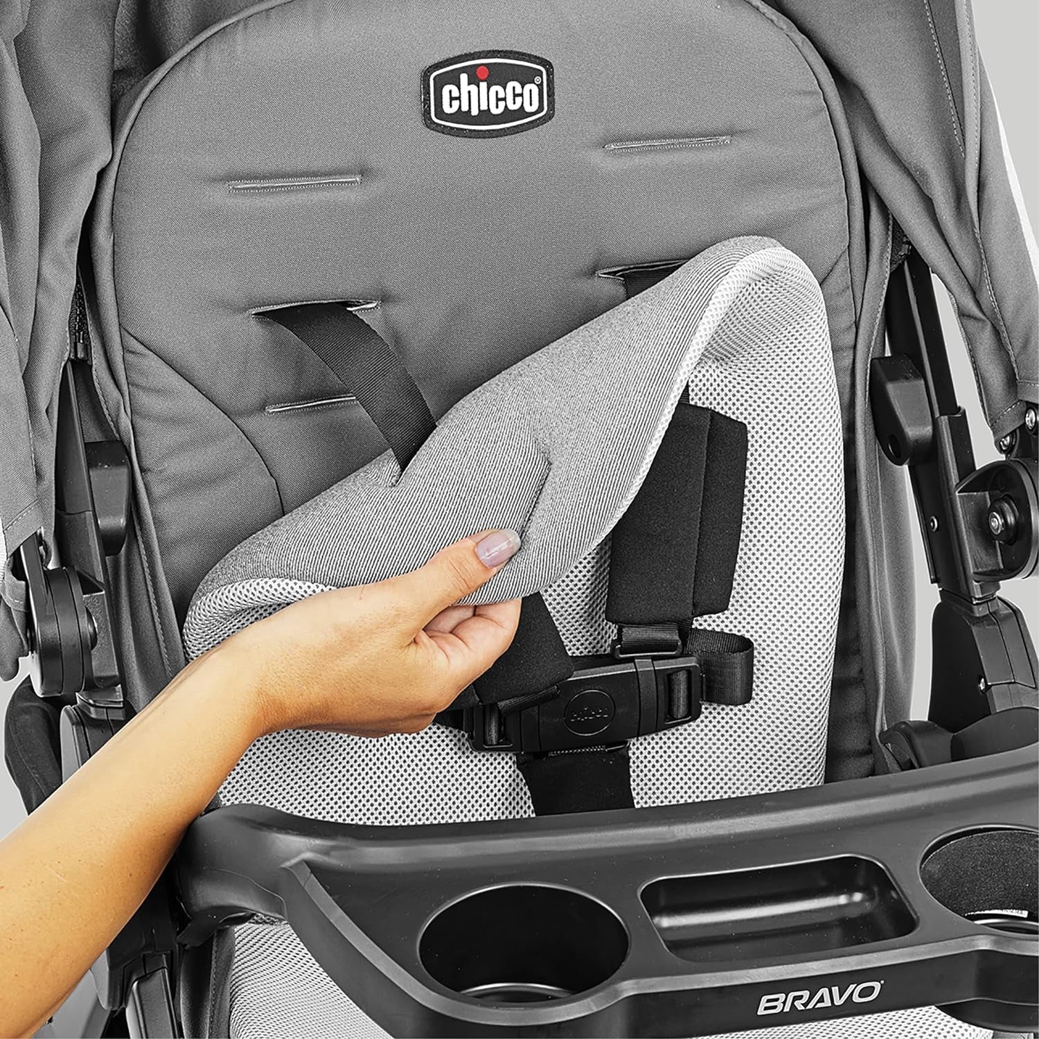 Bravo LE Trio Travel System, Bravo LE Quick-Fold Stroller with Keyfit 30 Zip Infant Car Seat, Car Seat and Stroller Combo | Driftwood/Grey