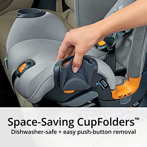 Chicco OneFit ClearTex All-in-One, Rear-Facing Seat for Infants 5-40 lbs, Forward-Facing Car Seat 25-65 lbs, Booster 40-100 lbs, Convertible| Obsidian/Black