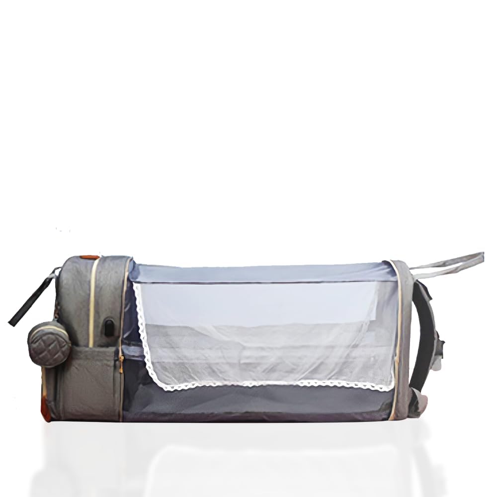 Diaper Bag Backpack baby bag - Spacious & Multifunctional Baby Essentials Travel Tote-Waterproof with Changing Pad, Stroller Straps, USB Charging Port & Pacifier Case - Large Capacity - Unisex, Grey