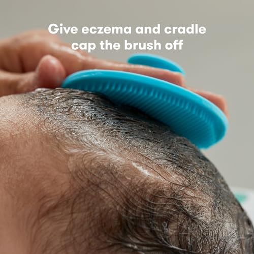 Frida Baby DermaFrida The SkinSoother Cepillo de baño para bebé | Cepillo para costra láctea para bebés, esencial para bebés para piel seca, tratamiento de costra láctea y eczema | 2 paquetes