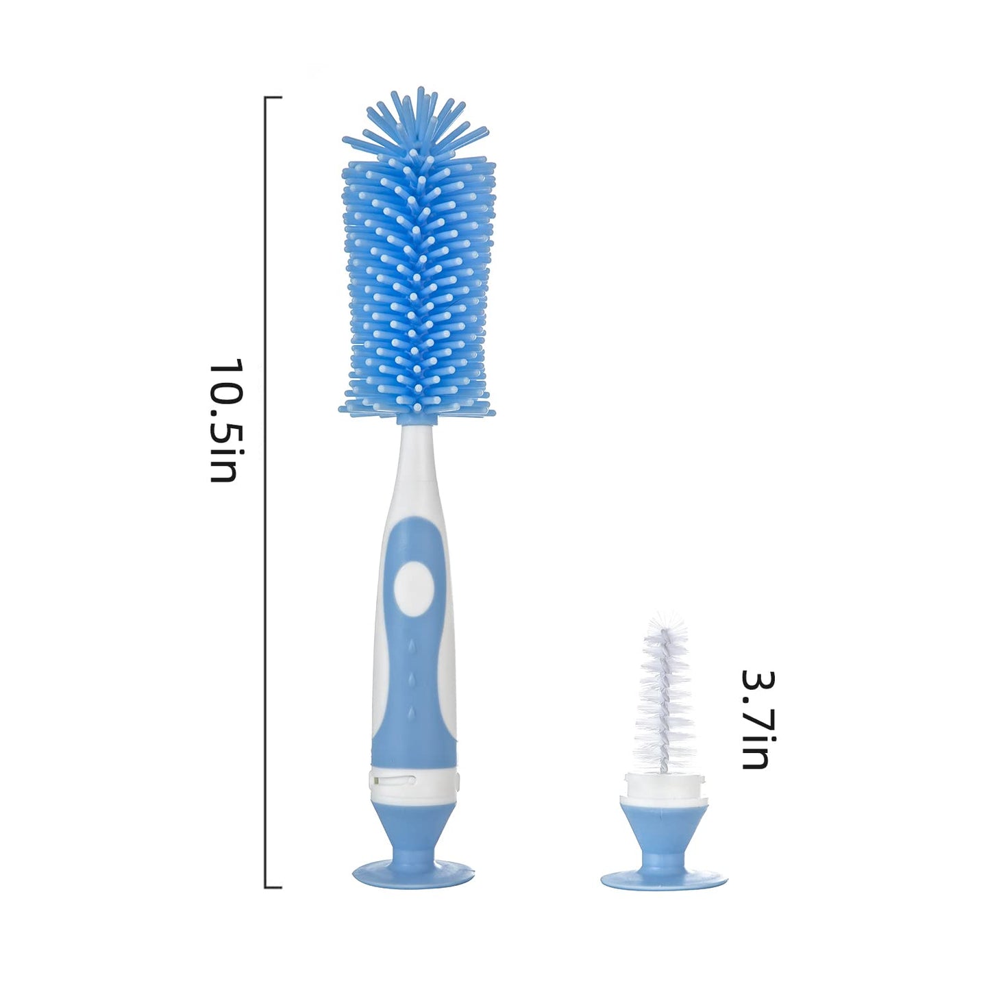CHEMIMOSO Multifunctional Cleaning Brush, Baby Bottle Brush, Bottle Brush Cleaner (Rotate The Suction Cup to Obtain The Small Bristle Brushes) Set Z, Pink, Silicone and Nylon Brush
