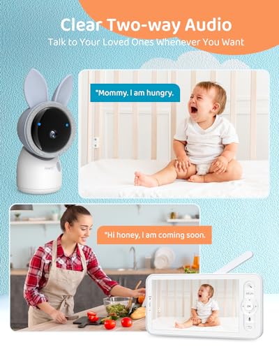 ARENTI Upgraded Smart Baby Monitor,4MP 5" HD 2.4G&5G WiFi Baby Monitor with Camera and Audio,Infrared Night Vision,Night Light, 2-Way Audio,Cry&Motion Detection,Temperature Sensor,App Control