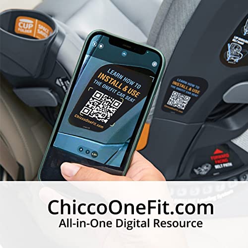 Chicco OneFit ClearTex All-in-One, Rear-Facing Seat for Infants 5-40 lbs, Forward-Facing Car Seat 25-65 lbs, Booster 40-100 lbs, Convertible| Obsidian/Black