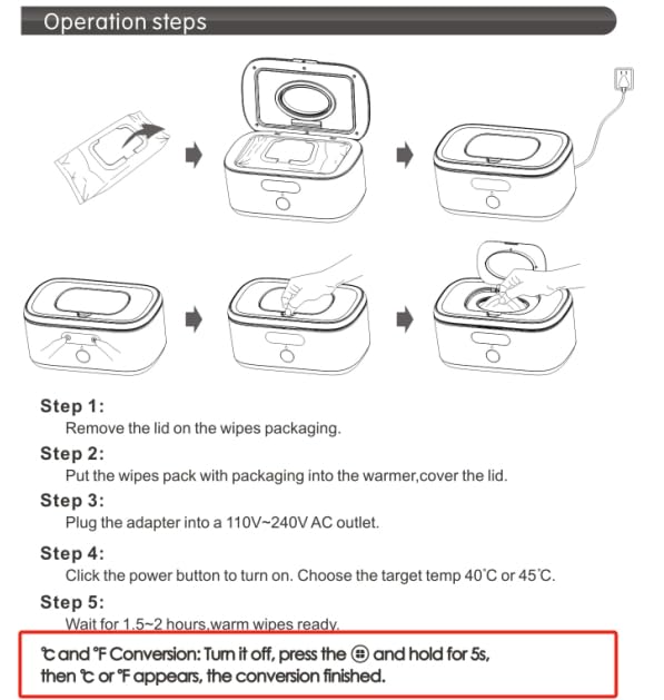 Bellababy Wipe Wamer for Vehicle and Home Use, Baby Wet Wipes Dispenser and Diaper Wipe Warmer with Night Light,Temperature Display,No Need Water and Sponge, ℉ and ℃ Convertible