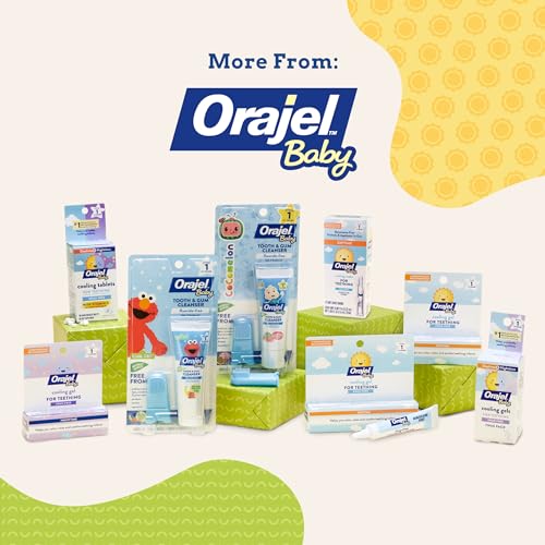 Orajel Baby Daytime Cooling Swabs for Teething, Drug-Free, 1 Pediatrician Recommended Brand for Teething*, 12 Swabs (Packing May Vary)