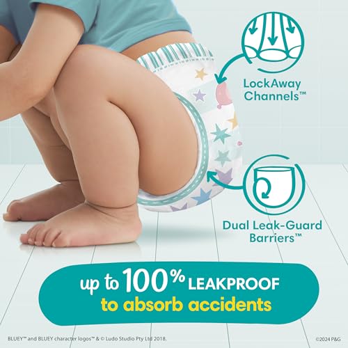 Pampers Easy Ups Pantalones de entrenamiento para ir al baño para niños y niñas, talla 3T-4T, suministro para un mes (124 unidades), ropa interior de entrenamiento (el embalaje puede variar)