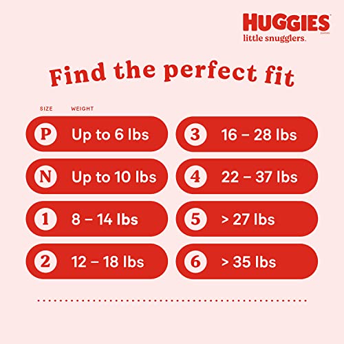 Pañales Huggies talla 1, pañales Little Snugglers, talla 1 (8-14 libras), 198 unidades (6 paquetes de 33)