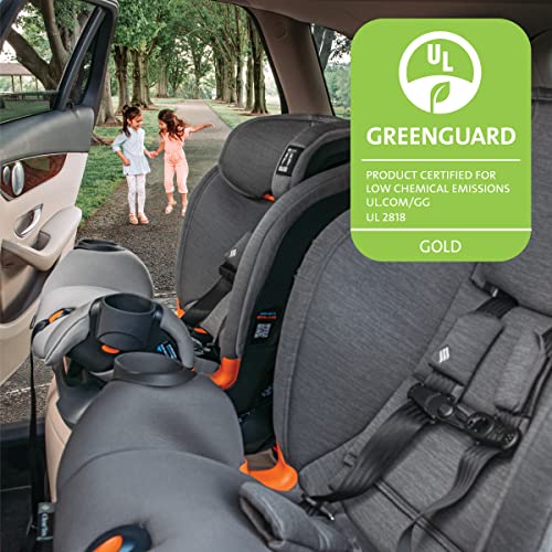 Chicco OneFit ClearTex All-in-One, Rear-Facing Seat for Infants 5-40 lbs, Forward-Facing Car Seat 25-65 lbs, Booster 40-100 lbs, Convertible| Obsidian/Black