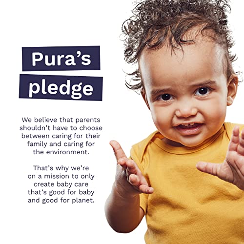 Pura Size 6 Eco-Friendly Diapers (29+ lbs) Hypoallergenic, Soft Organic Cotton, Sustainable, up to 12 Hours Leak Protection, Allergy UK, Recyclable Paper Packaging, 3 Packs of 18 Diapers (54 Diapers)