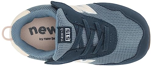 New Balance Baby Girls 515 V1 New-b Hook and Loop Sneaker, Nb Navy/Quartz Pink, 2 X-Wide Infant