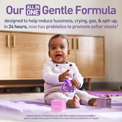 Enfamil NeuroPro Gentlease Baby Formula, Brain Building DHA, HuMO6 Immune Blend, Designed to Reduce Fussiness, Crying, Gas & Spit-up in 24 Hrs, has Prebiotics to Promote Softer Stools, Baby Milk, 30.4 Oz (Pack of 4)