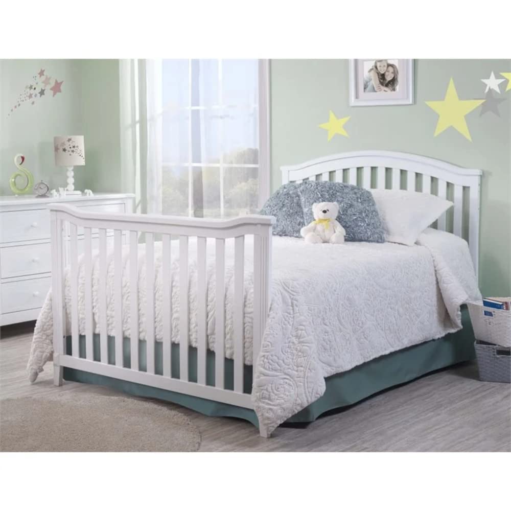 SORELLE FURNITURE Cuna y cambiador Berkley con respaldo de panel de listones Mesa para cambiar pañales convertible clásica en acabado no tóxico Cama de madera para bebés Sofá cama para niños pequeños Guardería de tamaño completo - Blanco