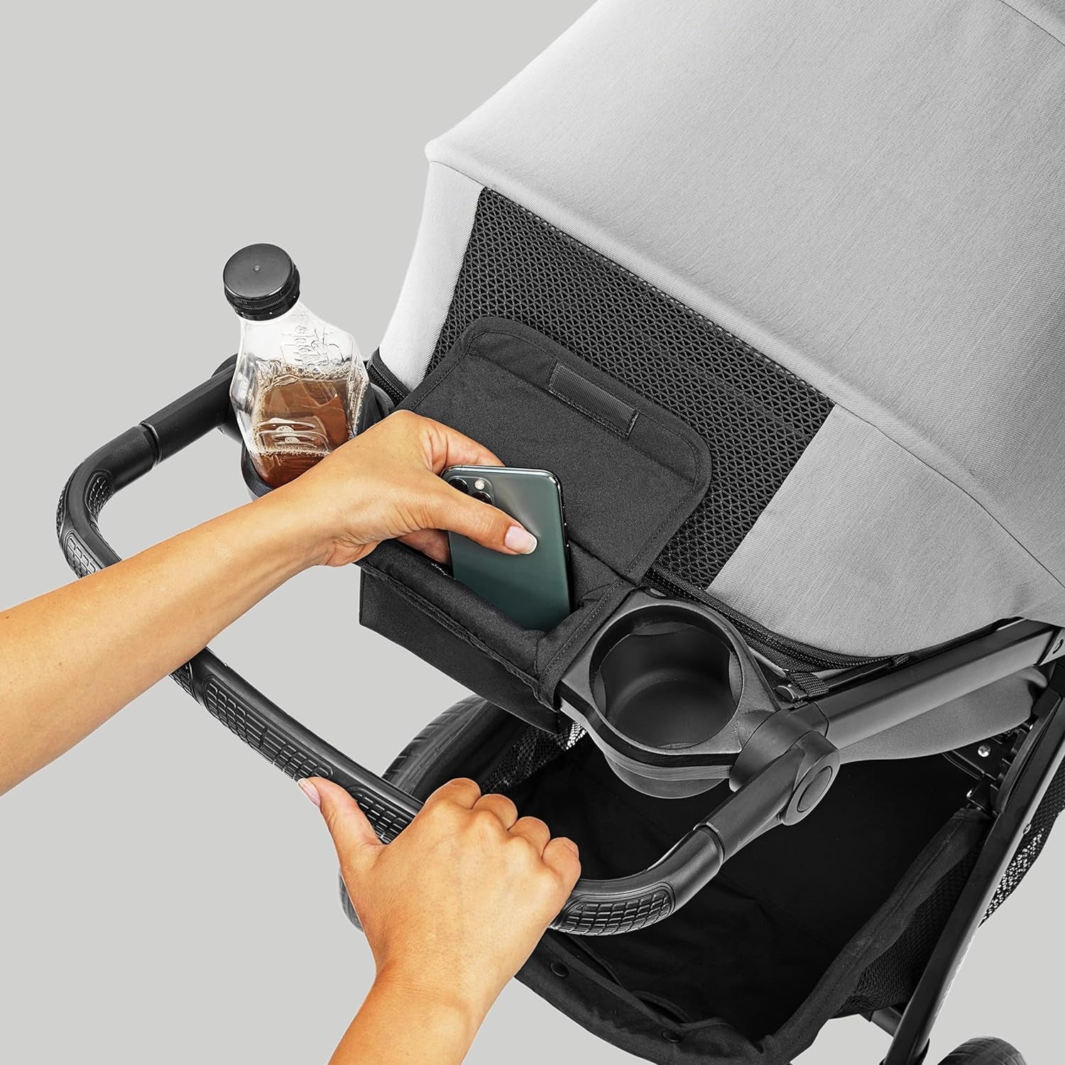 Bravo LE Trio Travel System, Bravo LE Quick-Fold Stroller with Keyfit 30 Zip Infant Car Seat, Car Seat and Stroller Combo | Driftwood/Grey