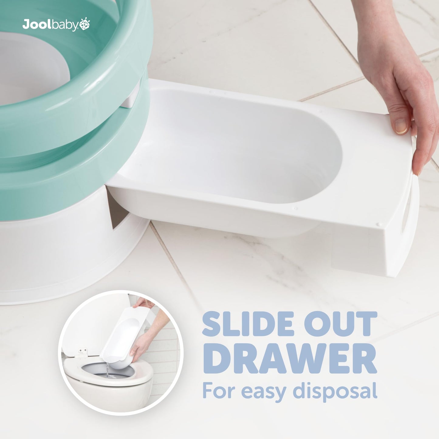 Child Potty Training Chair for Boys and Girls, Handles & Splash Guard - Comfortable Seat for Toddler - Jool Baby (Aqua)