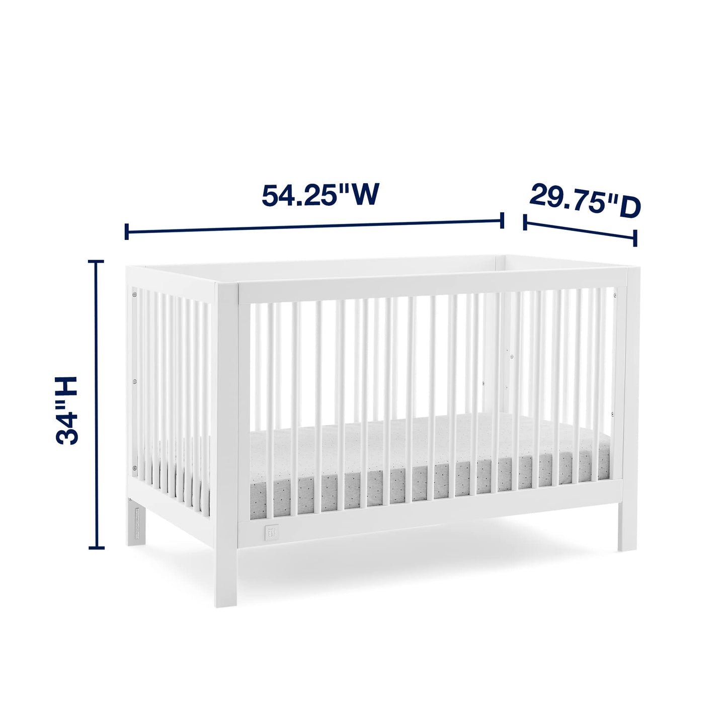 GAP babyGap Charlie 6-in-1 Convertible Crib - Greenguard Gold Certified, Bianca White