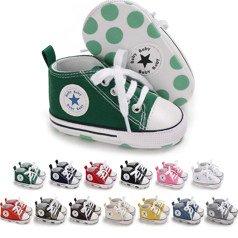 Save Beautiful Baby Girls Boys Canvas Sneakers Soft Sole High-Top Ankle Infant First Walkers Crib Shoes