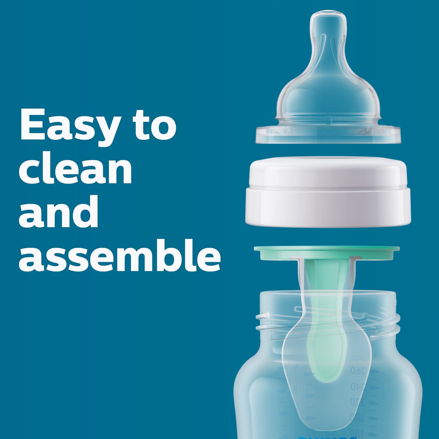 Philips AVENT Anti-Colic Baby Bottles with AirFree Vent, 9oz, 4pk, Clear, SCY703/04