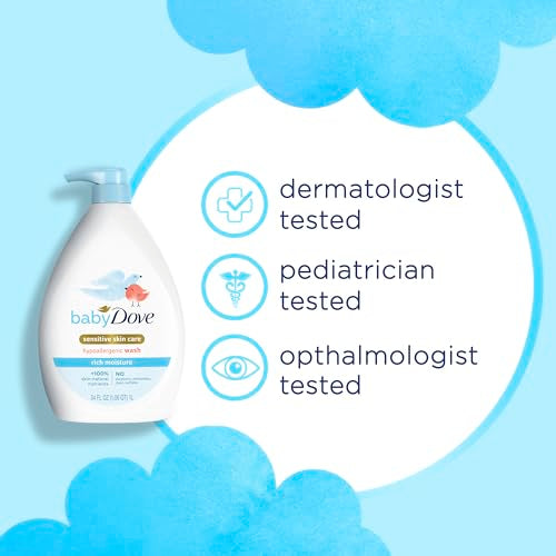 Baby Dove Sensitive Skin Care Baby Wash Rich Moisture For Baby Bath Time Tear-Free and Hypoallergenic 34 oz