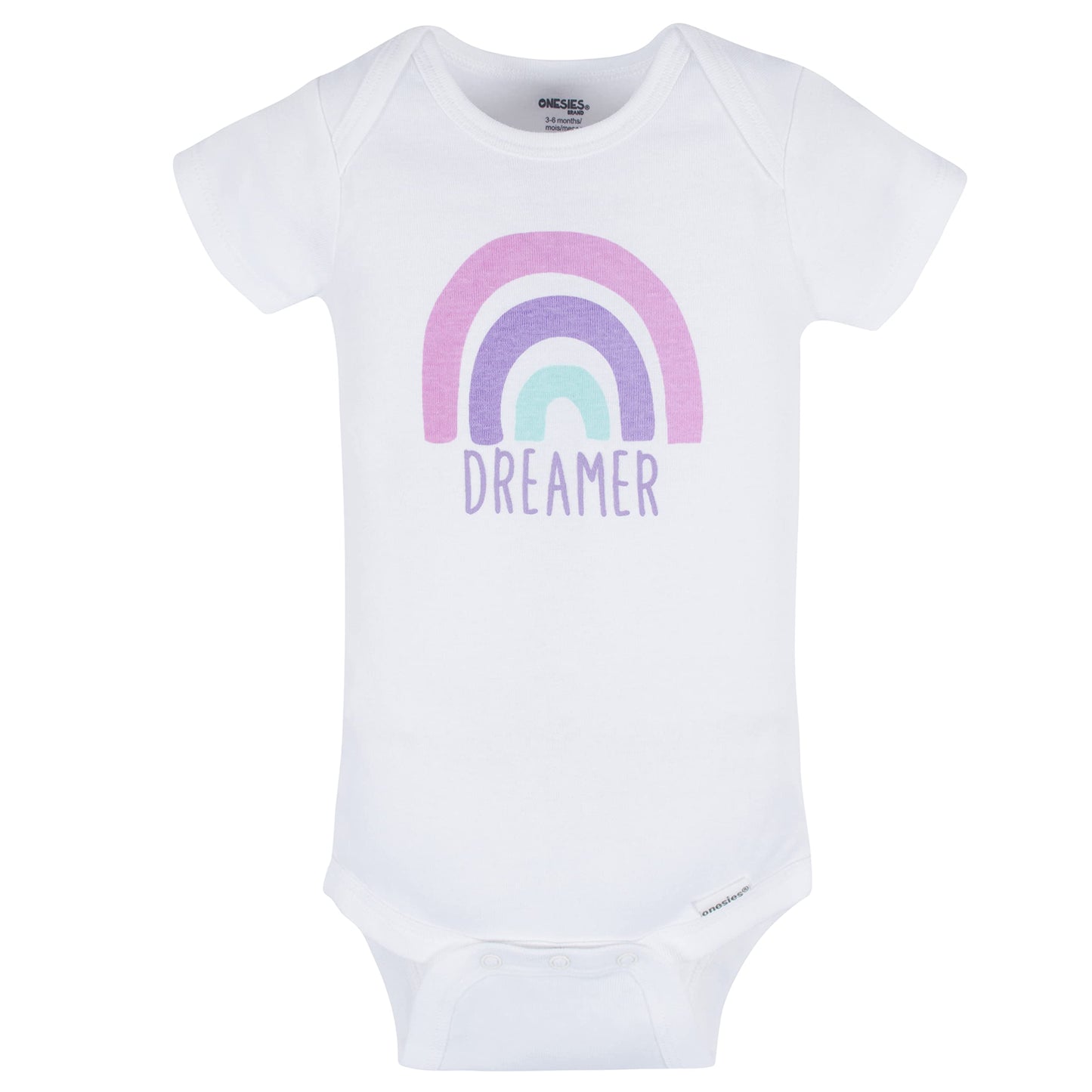 Onesies Brand Baby Girl's 8-Pack Short Sleeve Mix & Match Bodysuits, Rainbows, 12 Months