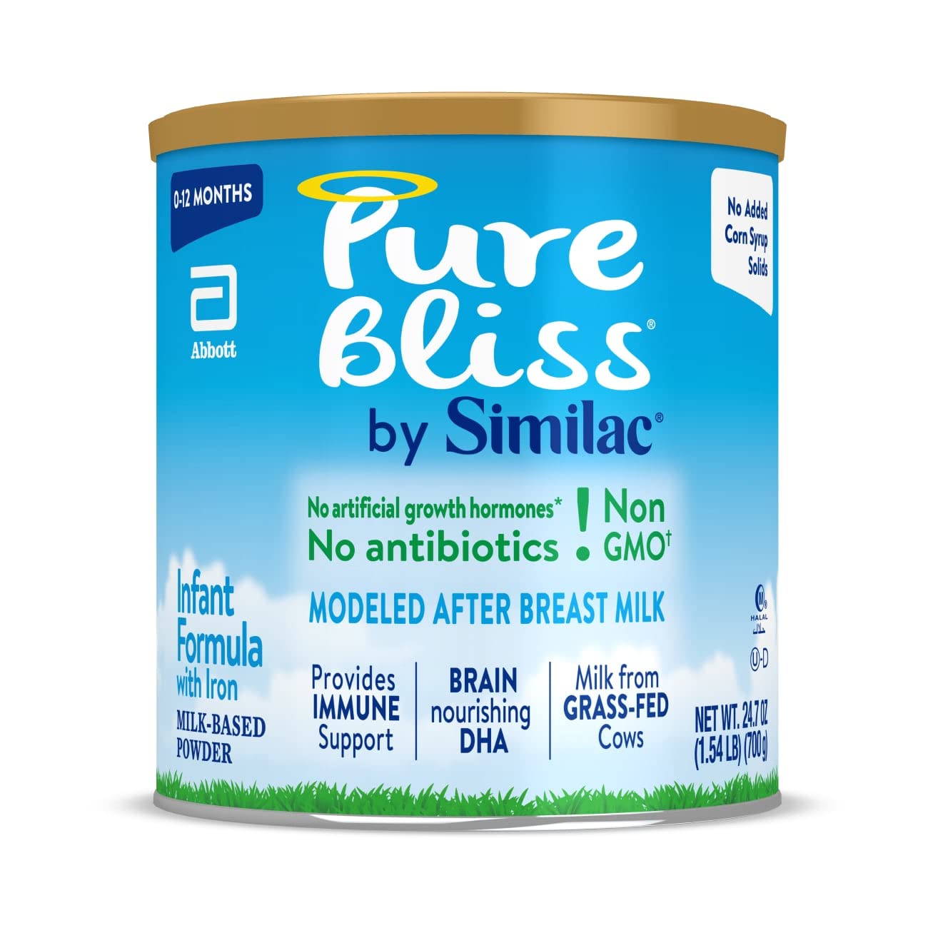 Fórmula infantil Pure Bliss de Similac, suave, fácil de digerir, sin OGM, en polvo, lata de 24.7 oz