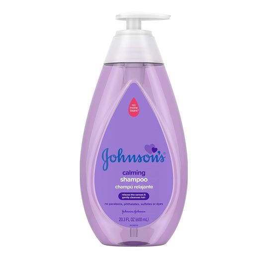 Johnson's Baby Champú calmante para bebé con aroma calmante natural, champú para cabello de bebé hipoalergénico y sin desgarros, libre de parabenos, ftalatos, sulfatos y colorantes, 20.3 fl. onz