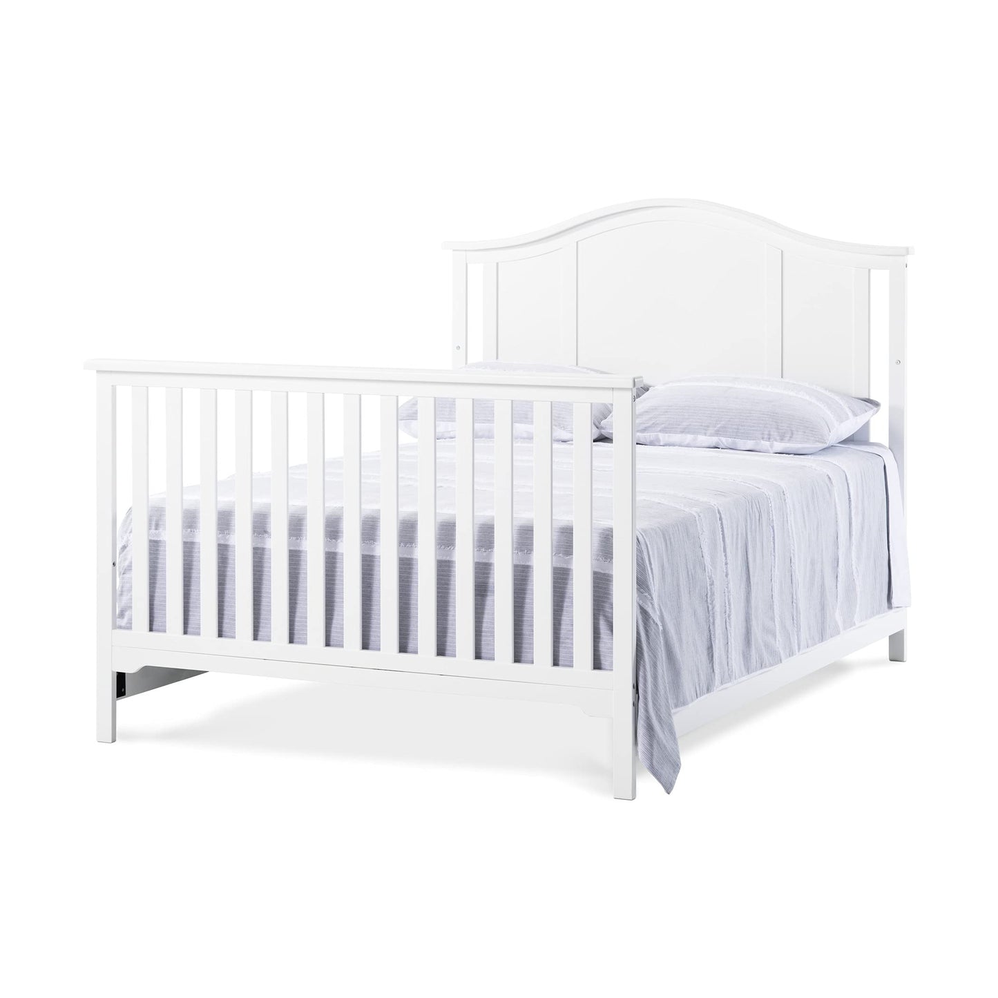 Child Craft Cottage Arch Top 4-in-1 Convertible Crib, Baby Crib Converts to Day Bed, Toddler Bed and Full Size Bed, 3 Adjustable Mattress Positions, Non-Toxic, Baby Safe Finish (Matte White)