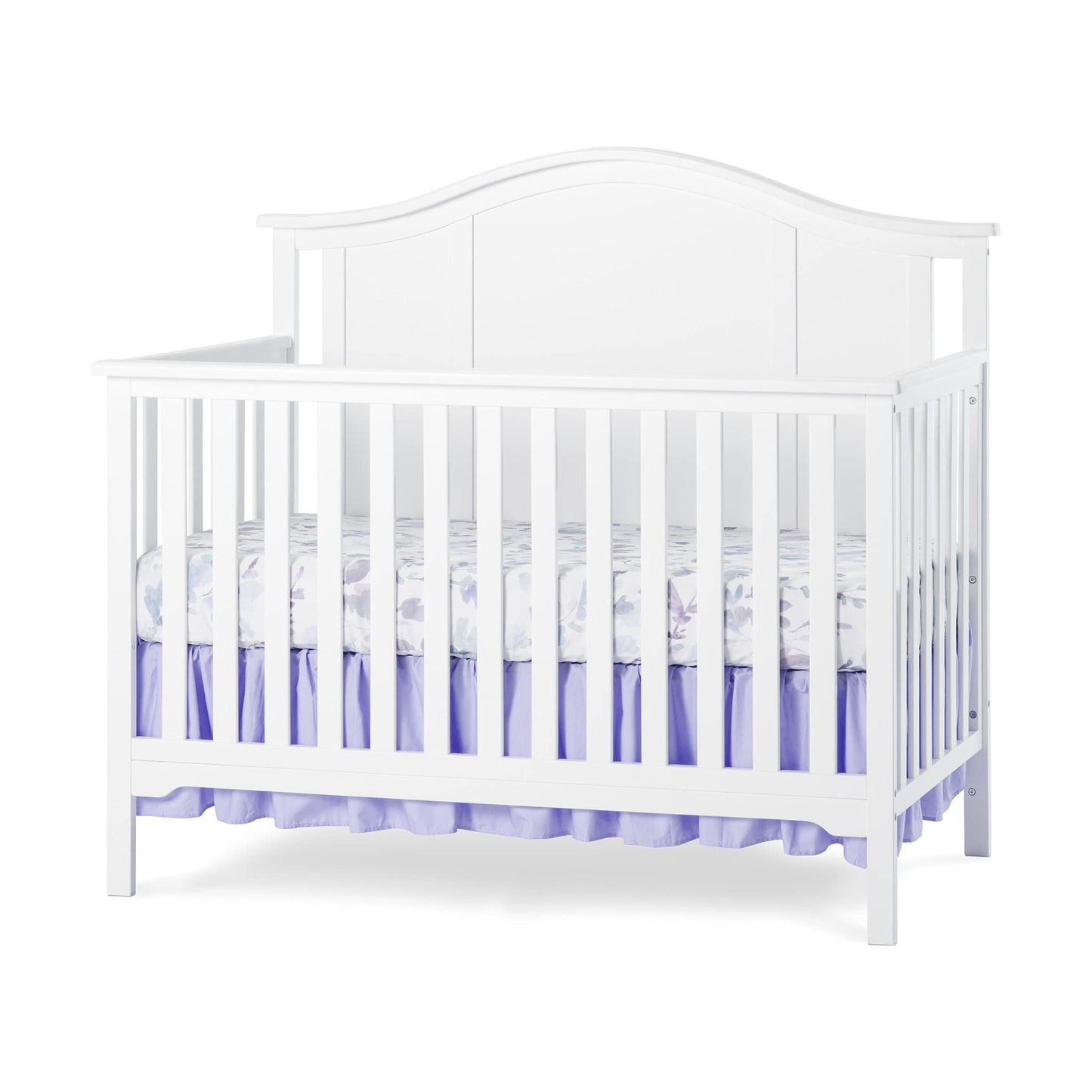 Child Craft Cottage Arch Top 4-in-1 Convertible Crib, Baby Crib Converts to Day Bed, Toddler Bed and Full Size Bed, 3 Adjustable Mattress Positions, Non-Toxic, Baby Safe Finish (Matte White)