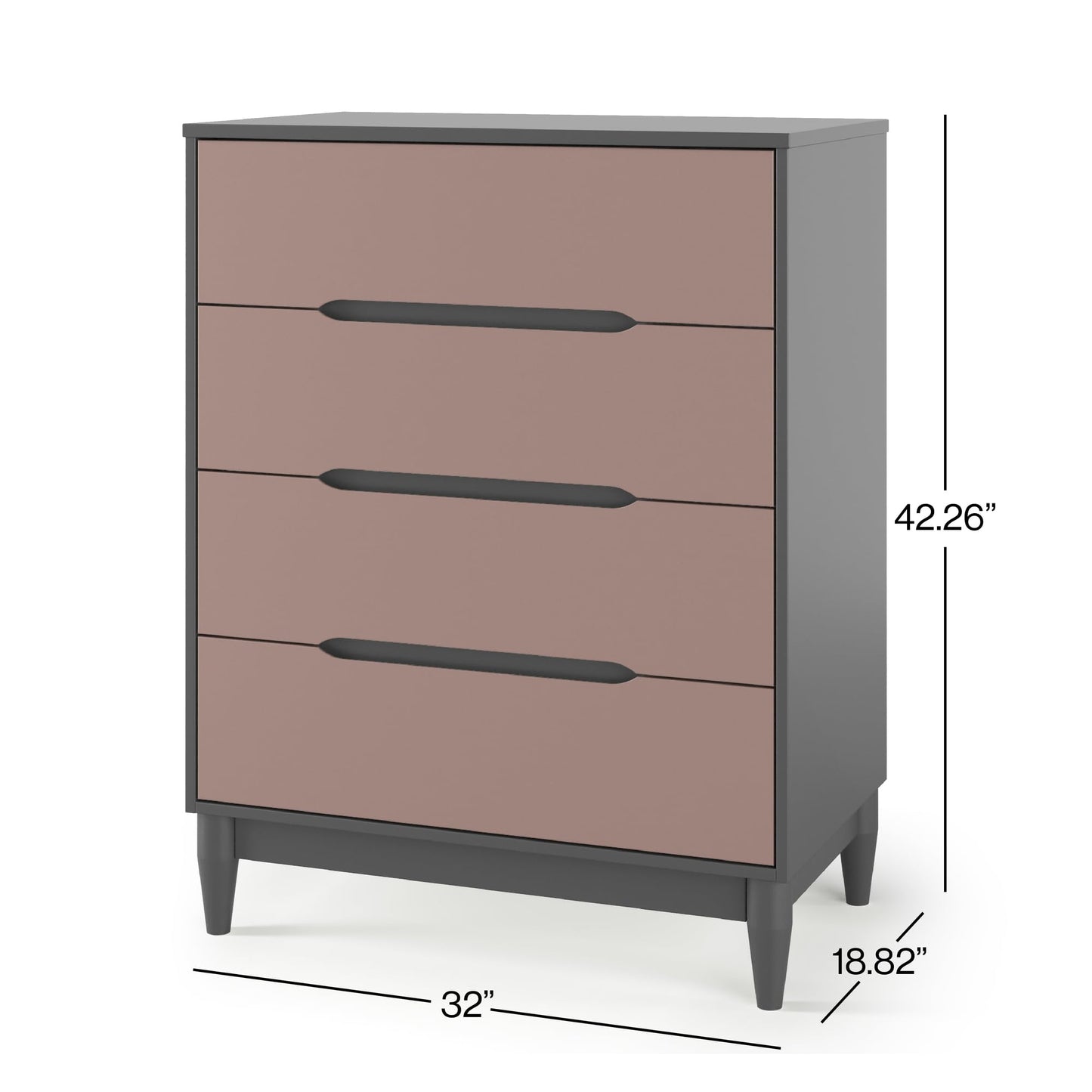 Child Craft Wynwood Crib, Double Dresser and Chest Nursery Set, 3-Piece, Includes 3-in-1 Convertible Crib, Double Dresser, and Chest, Grows with Your Baby (Rose/Graphite)