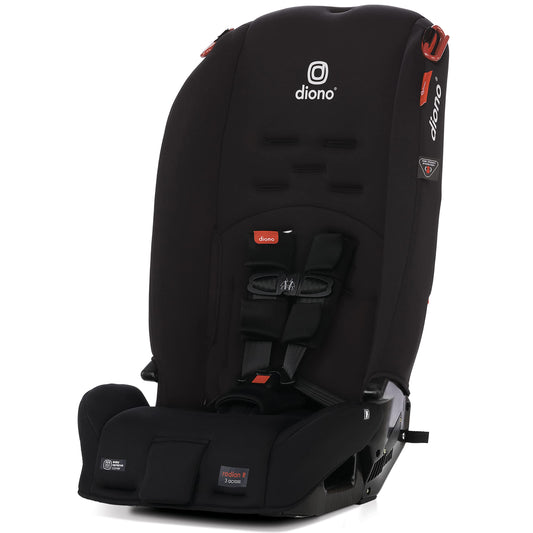 Diono Radian 3R, silla de auto convertible 3 en 1, orientada hacia atrás y hacia adelante, 10 años 1 silla de auto, Slim Fit 3 Across, negro azabache