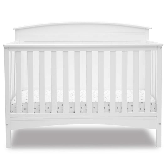 Cuna convertible 4 en 1 Delta Children Archer Solid Panel - Certificación Greenguard Gold, Bianca White