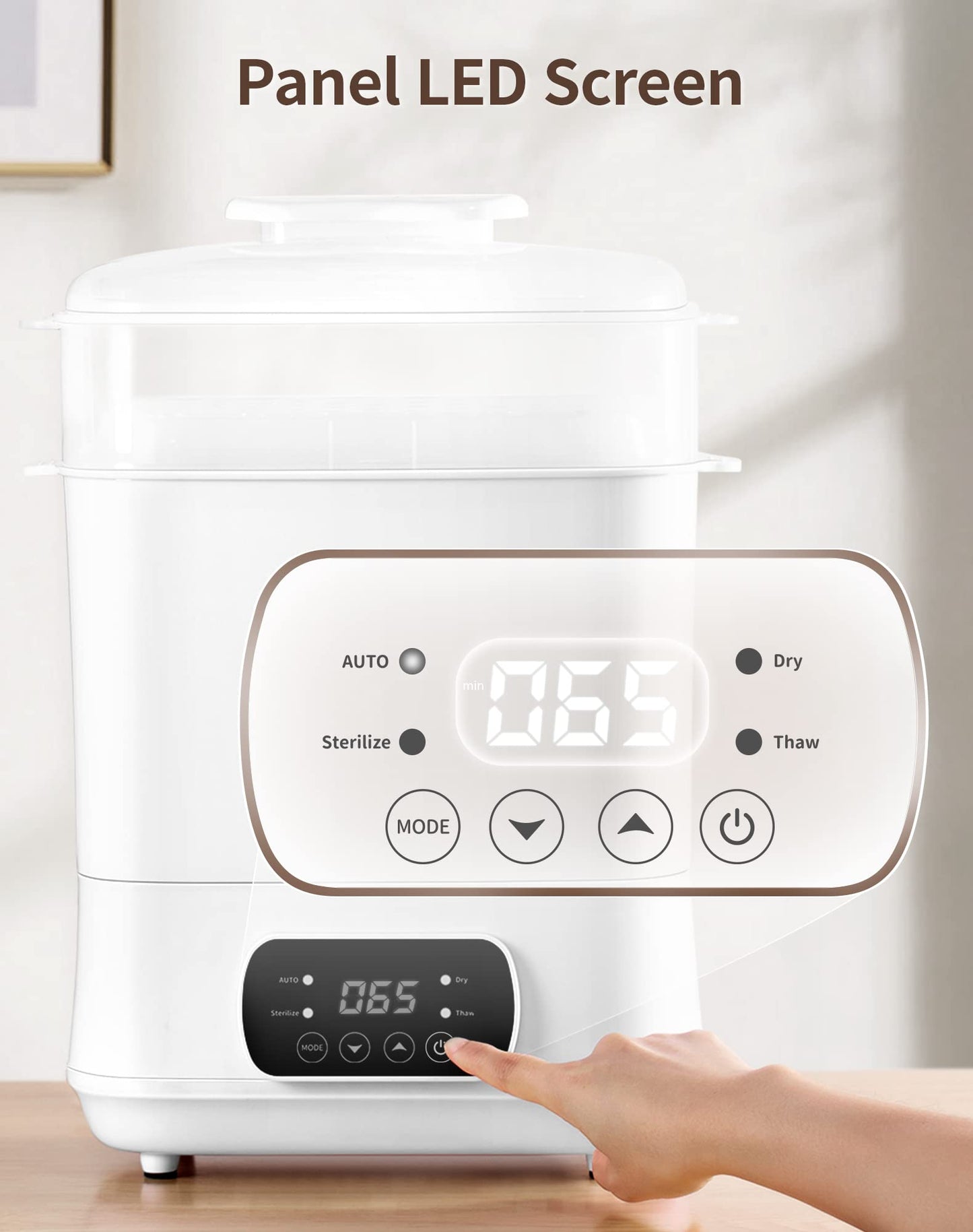 Esterilizador de biberones,Esterilizador y secador de biberones de vapor eléctrico,Desinfectante de biberones 4 en 1,Ajuste universal para todos los artículos de bebé,Accesorios para extractores de leche