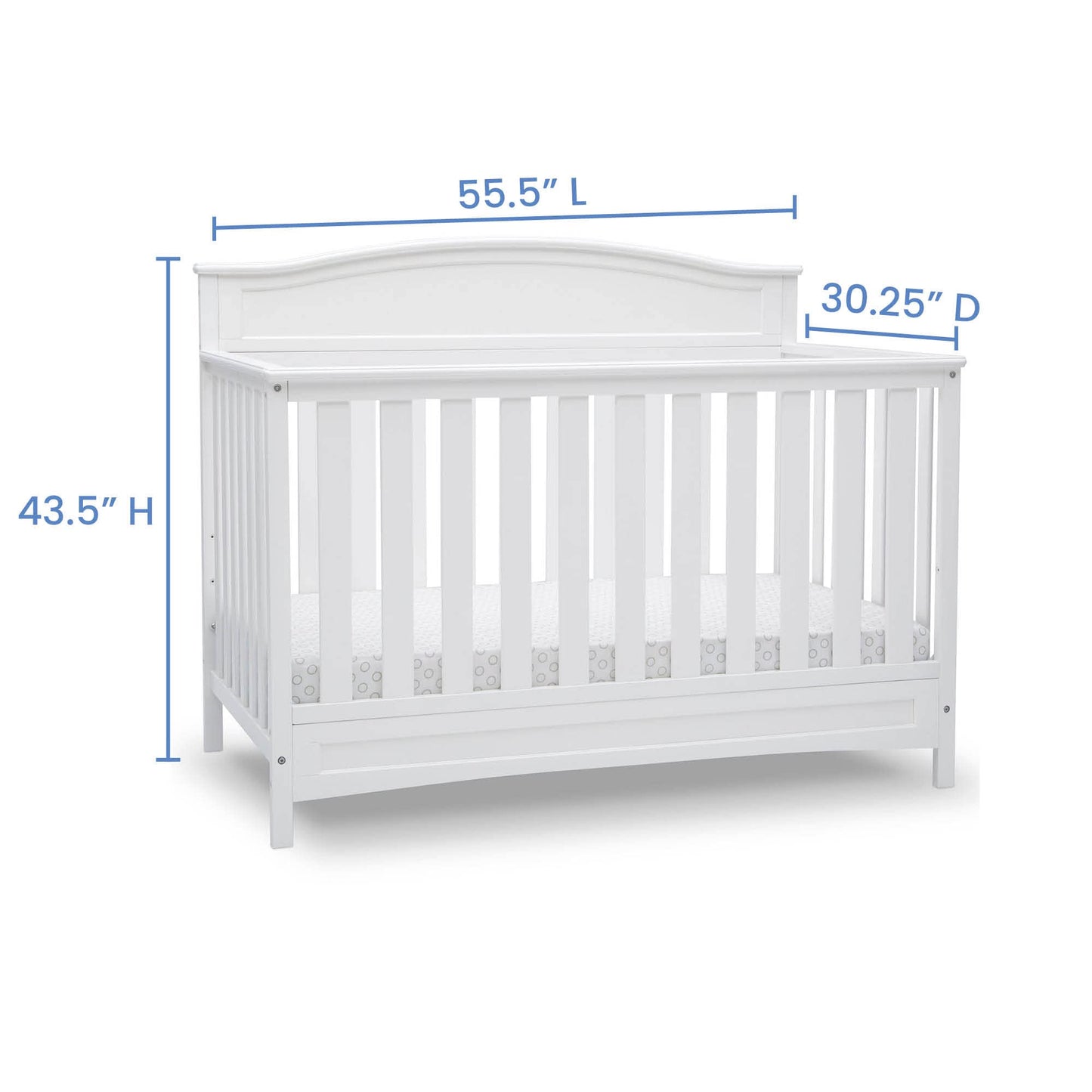 Cuna convertible 4 en 1 Delta Children Emery - Certificación Greenguard Gold, color blanco
