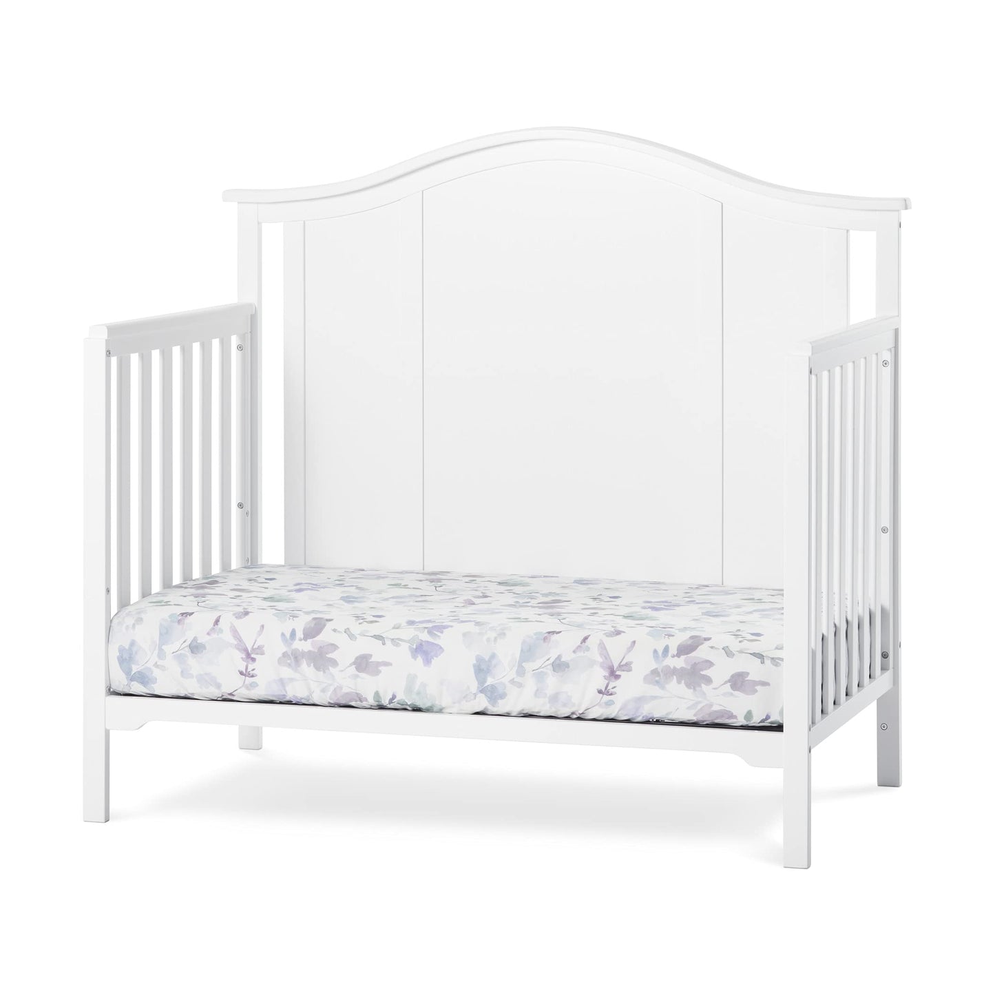Child Craft Cottage Arch Top 4-in-1 Convertible Crib, Baby Crib Converts to Day Bed, Toddler Bed and Full Size Bed, 3 Adjustable Mattress Positions, Non-Toxic, Baby Safe Finish (Matte White)