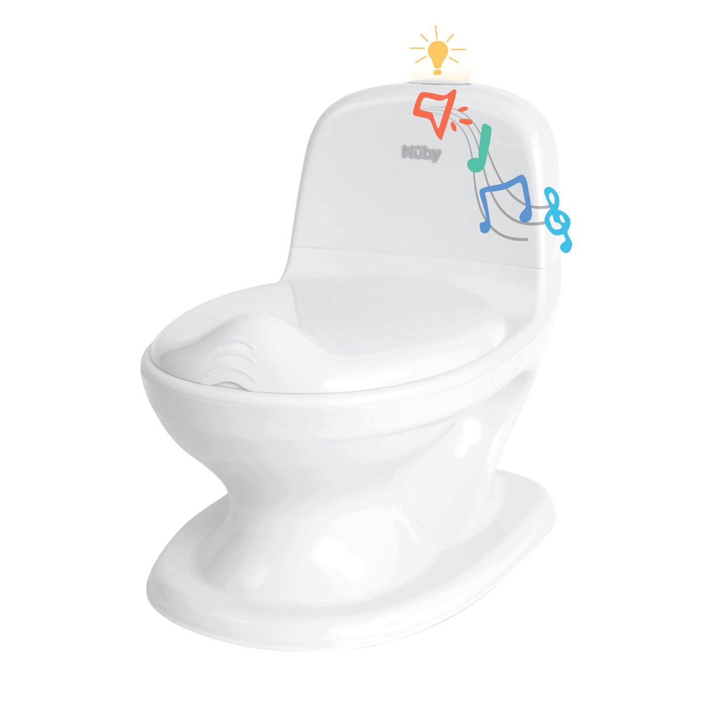 Nuby My Real Potty Training Toilet with Life-Like Flush Button and Sound - 18+ Months - White