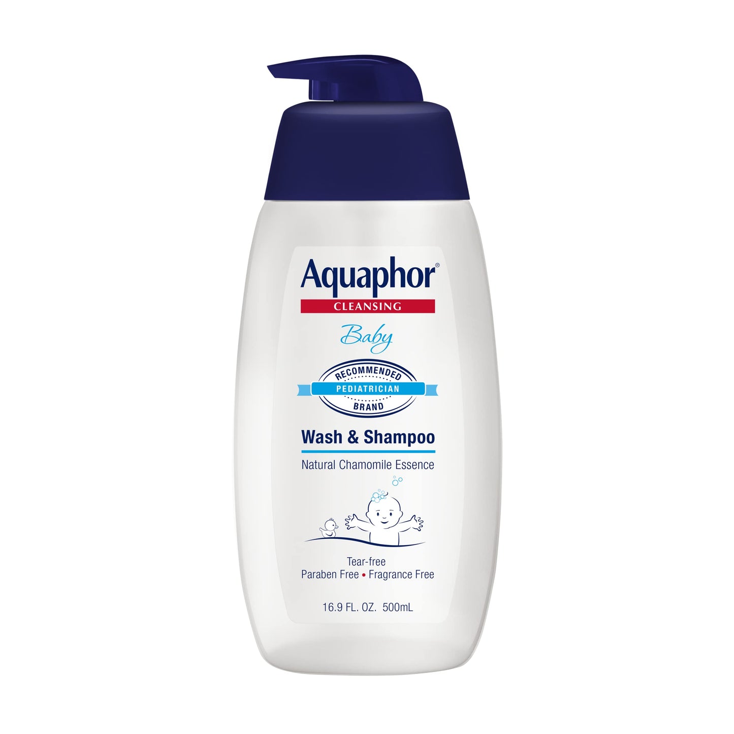 Aquaphor Baby Wash and Shampoo - Solución 2 en 1 suave y sin lágrimas para la piel sensible del bebé - 16.9 fl. onz. Bomba