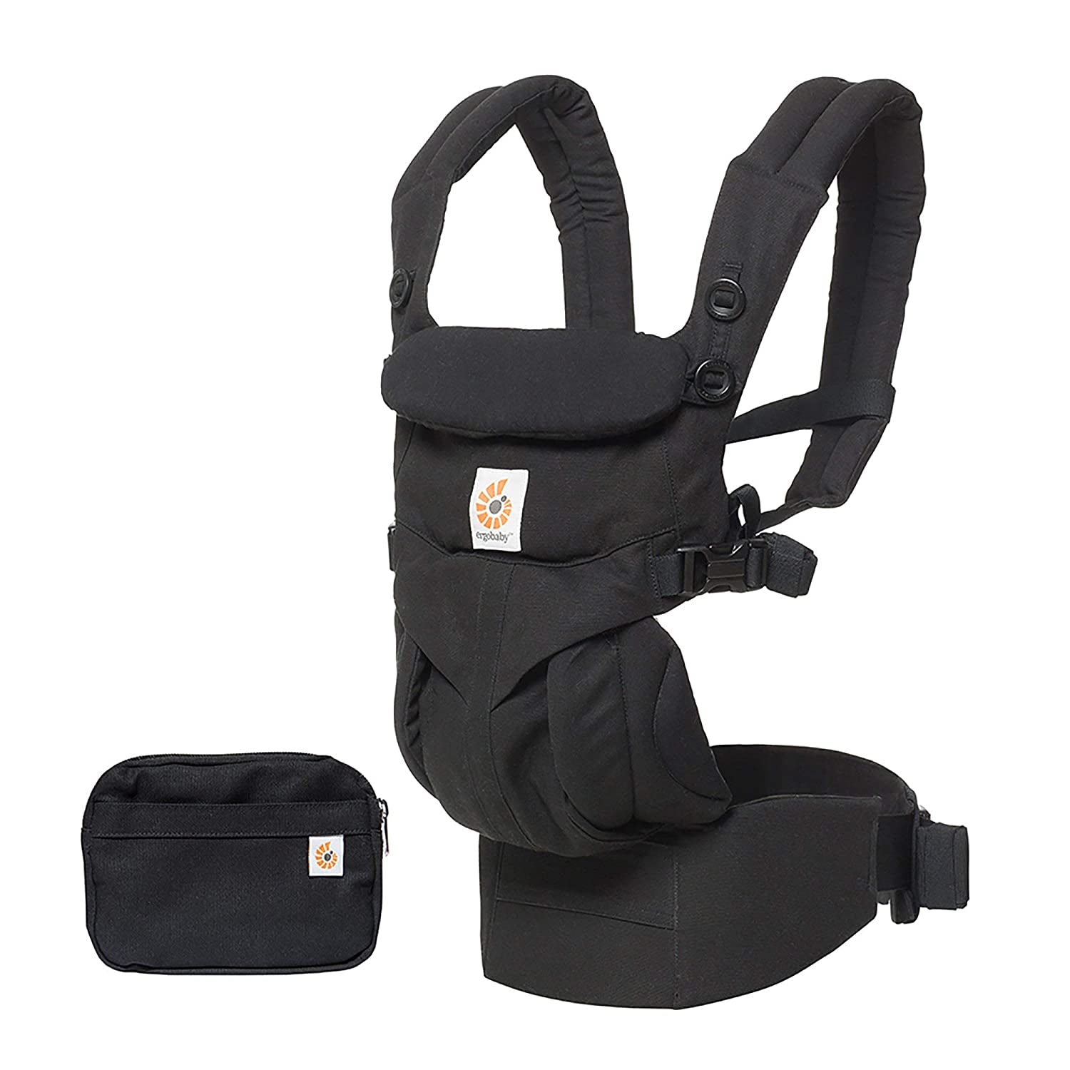 Omni 360 All-Position Baby Carrier for Newborn to Toddler with Lumbar Support (7-45 Pounds), Pure Black, 1 Count (Pack of 1)