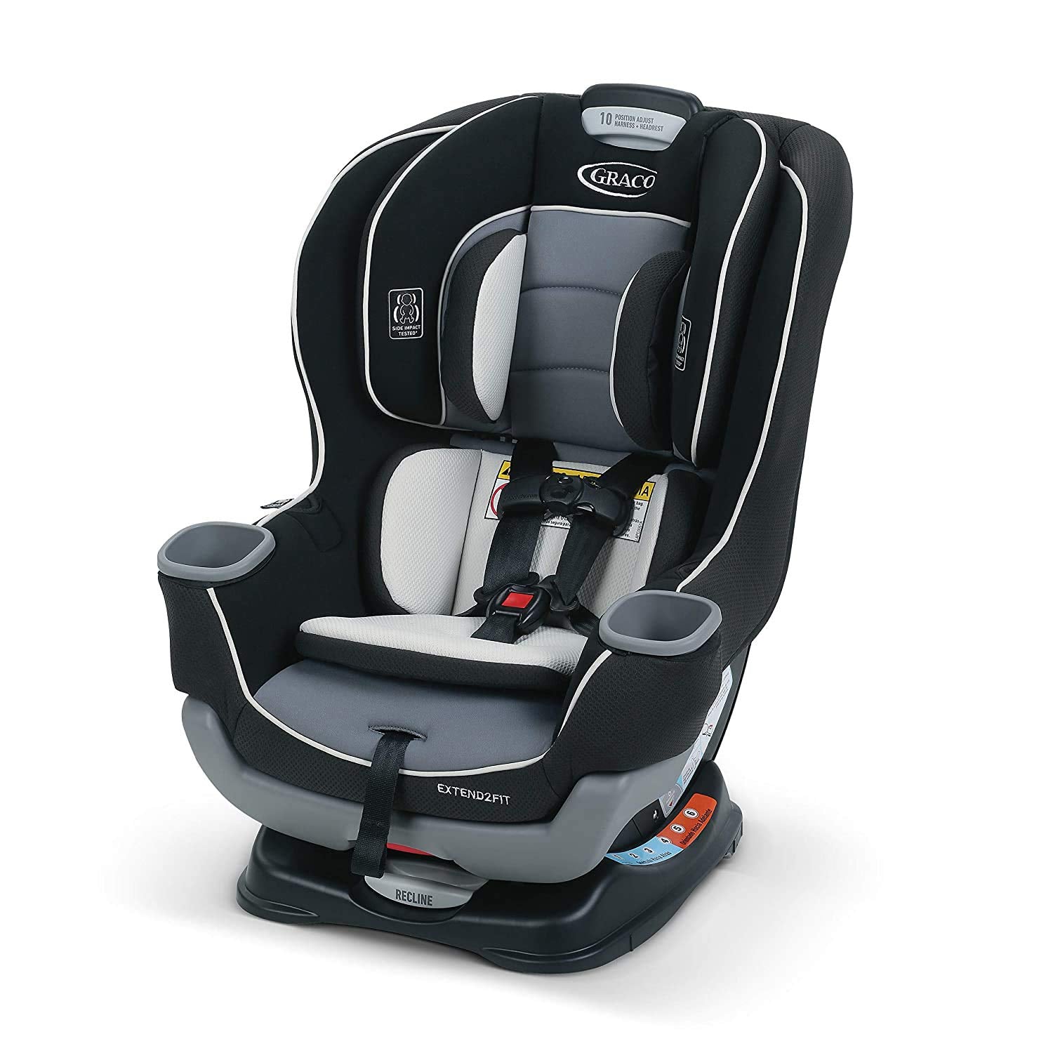 Extend2Fit Convertible Baby Car Seat, Rear and Forward Facing, Adjustable Extension Panel for Extra Legroom, Gotham