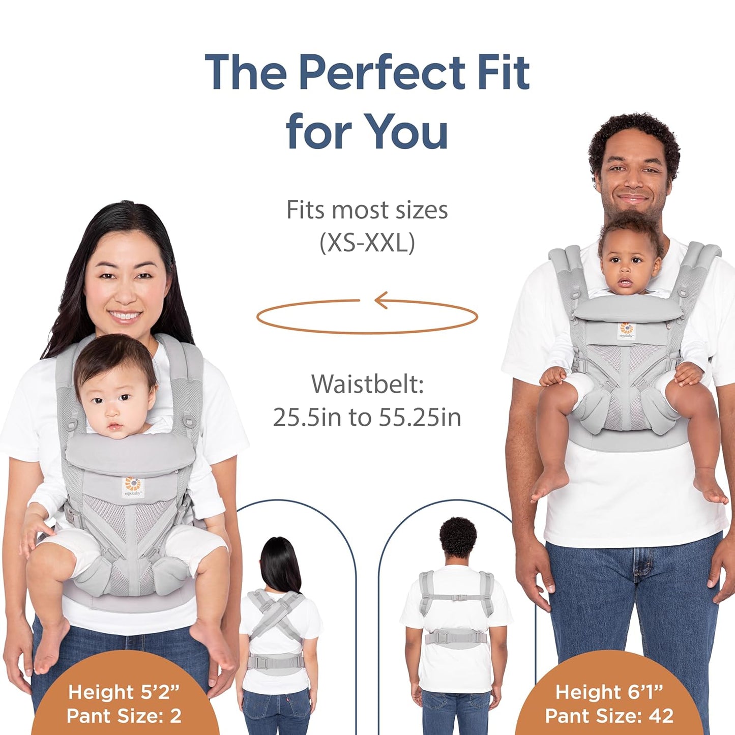 Omni 360 All-Position Baby Carrier for Newborn to Toddler with Lumbar Support (7-45 Pounds), Pure Black, 1 Count (Pack of 1)