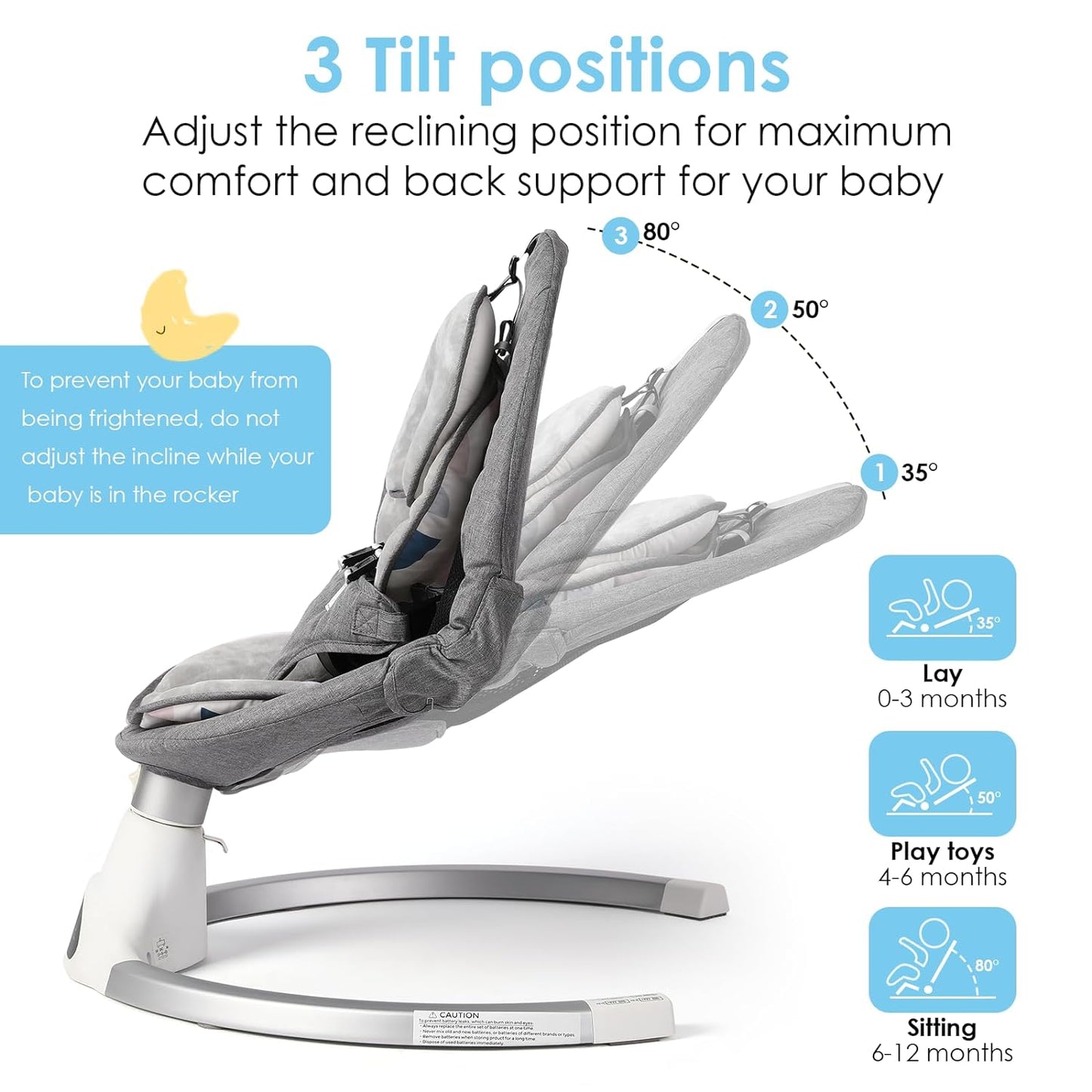 Baby Swing for Infants, Baby Rocker with 5 Point Harness, Bluetooth Support, 10 Preset Lullabies and 3 Speeds with Remote Control, Infant Swing for Baby Boy Girl up to 20 Lbs, Grey