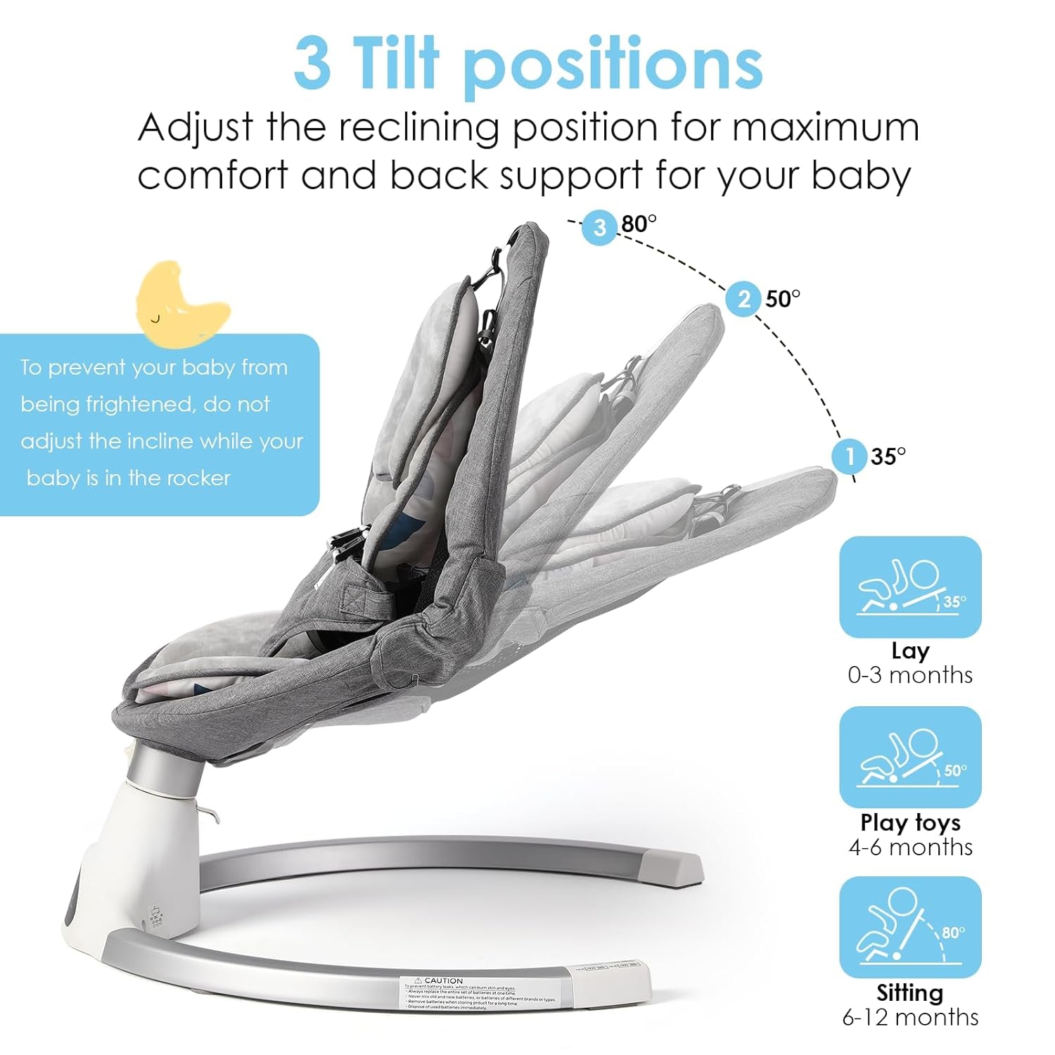 Baby Swing for Infants, Baby Rocker with 5 Point Harness, Bluetooth Support, 10 Preset Lullabies and 3 Speeds with Remote Control, Infant Swing for Baby Boy Girl up to 20 Lbs, Grey