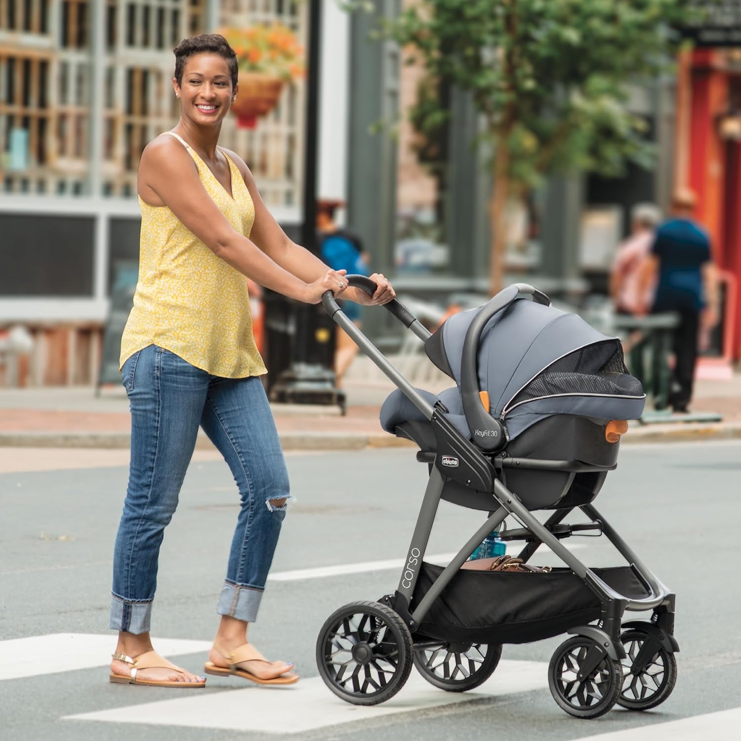 Corso Modular Travel System, Corso Stroller with Keyfit 30 Zip Infant Car Seat and Base, Stroller and Car Seat Combo, Infant Travel System | Silverspring/Grey