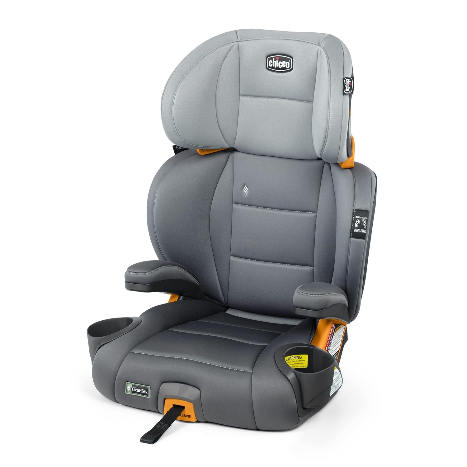 Kidfit Cleartex plus 2-In-1 Belt-Positioning Booster Car Seat, Backless and High Back Booster Seat, for Children Aged 4 Years and up and 40-100 Lbs. | Drift/Grey