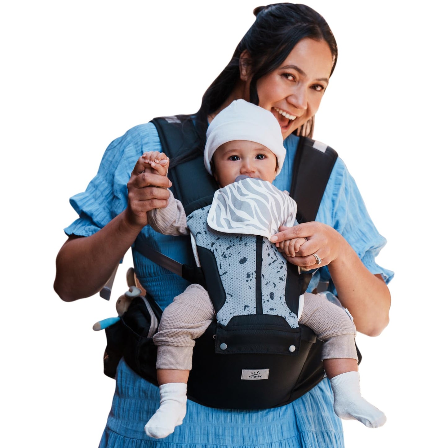 Portabebés, MOMTORY Portabebés 6 en 1 con certificación de seguridad para recién nacidos y niños pequeños, portabebés ajustable y desmontable para bebés de 7 a 50 libras, para todas las estaciones, perfecto para ir de compras y viajar